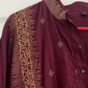 Embroidered Burgundy kurta
